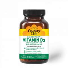 Buy Country Life 250mcg Vitamin D3 60 Softgels Supplement in Kenya