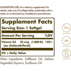 Buy Solgar 25mcg(1000IU) Vitamin D3 100 Softgels in Kenya