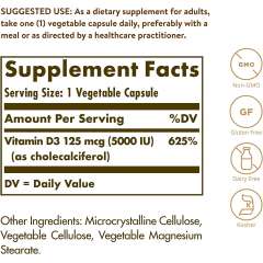 Buy Solgar 125mcg(5000IU) VitaminD3 100 Softgels in Kenya