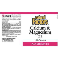 Buy Natural Factors Calcium and Magnesium 2:1 with Vitamin D3 180 Capsules in Kenya