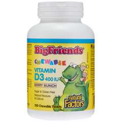 Buy Natural Factors Big Friends 400IU Vitamin D3 250 Chewable Tablets in Kenya