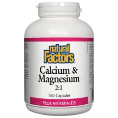 Buy Natural Factors Calcium and Magnesium 2:1 with Vitamin D3 180 Capsules in Kenya