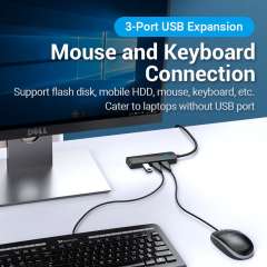 Buy Vention 3 Port USB 3.0 Hub with Sound Card Adapter in Kenya