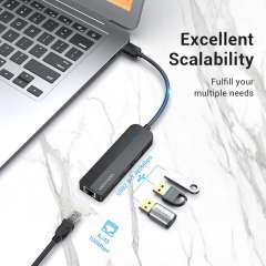 Buy Vention 3 Port USB 2.0 Hub with Ethernet in Kenya