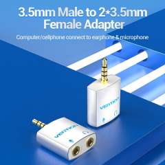 Buy Vention 4 Pole 3.5mm Male to 2*3.5mm Female Audio Adapter in Kenya