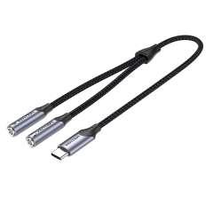 Buy Vention USB C Male to TRS Audio and  Mic Jack  0.3M Gray Aluminum Alloy Type in Kenya