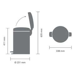Buy Brabantia Newicon 12L Pedal Bin, Product Capacity: 12L, Product Colour: White in Kenya
