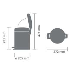 Buy Brabantia Newicon 5L Pedal Bin, Product Capacity: 5L, Product Colour: Matt Black in Kenya