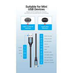 Buy Vention USB 2.0 A Male to Mini-B Male 0.5M Cable in Kenya
