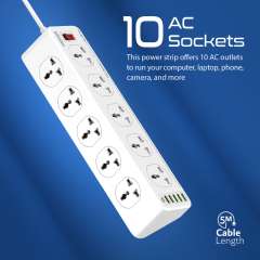 Buy Promate 10AC Socket Space Efficient Power Strip in Kenya