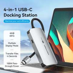Buy Vention USB-C to HDMI/VGA/USB 3.0/PD  0.15M Gray Docking Station in Kenya