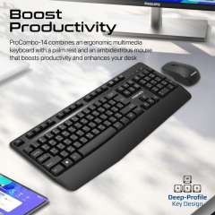 Buy Promate Ergonomic Wireless Multimedia Keyboard and Mouse Combo in Kenya