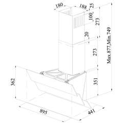 Buy MIKA MHA954T3GW Angled Wall Mounted 90cm Hood in Kenya