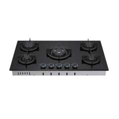 Buy VON VHB90535WFCK 5 Gas With WOK 90CM Black Glass Built In Hob in Kenya