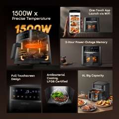 Buy Oraimo NutriFry S1 Ultra OAF-521A 1500W 6L app control full touchscreen air fryer n in Kenya