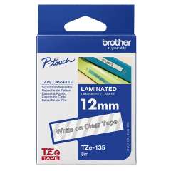 Buy Brother TZ2-135 12mm x 8m White on Clear Label Tape in Kenya
