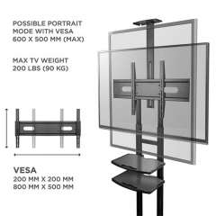 Buy Onkron TS1881 50 Inches to 86 Inches Mobile TV Stand in Kenya