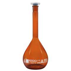Buy Borosil Amber 1000ml Glass Volumetric Flask in Kenya