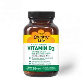 Buy Country Life 250mcg Vitamin D3 60 Softgels Supplement in [storefront]