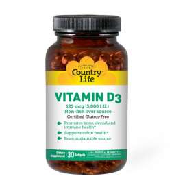 Buy Country Life 125Mcg Vitamin D3 30 Softgels Supplement in [storefront]