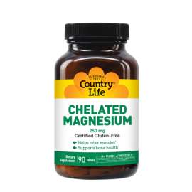 Buy Country Life 250mg Chelated Magnesium 90 Tablets Supplement in [storefront]