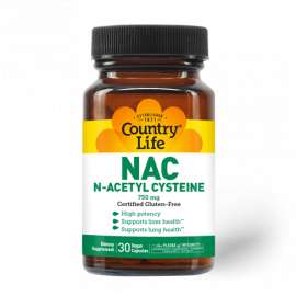 Buy Country Life 750mg N Acetyl Cysteine 30 Vegan Capsules Supplement in [storefront]