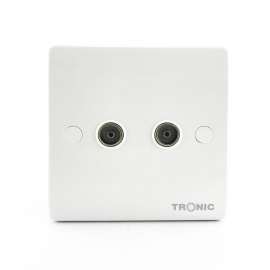 Buy Tronic TRK 5322 Television Slim 2 Gang Socket in [storefront]