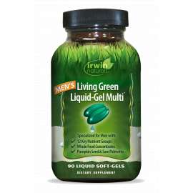 Buy Irwin Naturals Men's Living Green Liquid-Gel Multi 90 Liquid Sotfgels in [storefront]