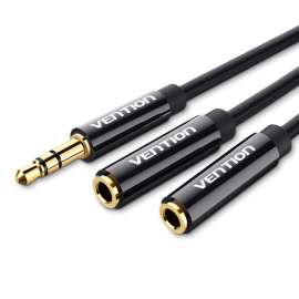 Buy Vention 3.5mm Male to 2 *3.5 female Female  0.3M Stereo Splitter Cable in [storefront]
