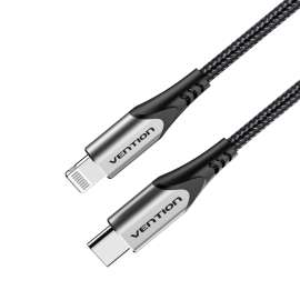 Buy Vention USB 2.0 C to Lightning 1.5M Gray Aluminum Alloy Type Cable in [storefront]