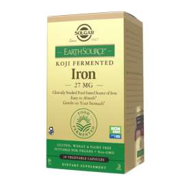 Buy Solgar Earth Source Koji Fermented Iron 27 mg Vegetable Capsules Supplement in [storefront]