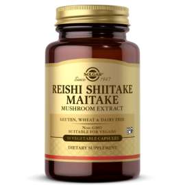 Buy Solgar Reishi Shiitake Maitake Mushroom Extract 50 Vegetable Capsules in [storefront]