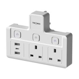 Buy Tronic EC 7232-UB-BS 13A 3-Gang UK Socket Adaptor in [storefront]
