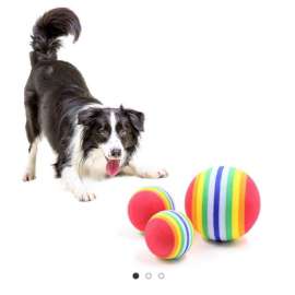 Buy Rainbow Rubber Ball cat and dog Toy in [storefront]