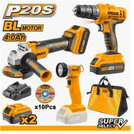 Buy Ingco CKLI2048 20V Cordless LI-ION 3PCS Combo Kit in [storefront]