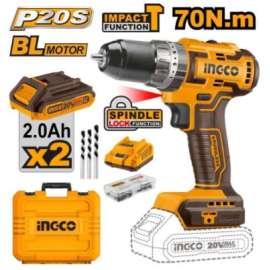 Buy Ingco CIDLI20605 20V 70Nm LI-ION Cordless Brushless Impact Drill in [storefront]