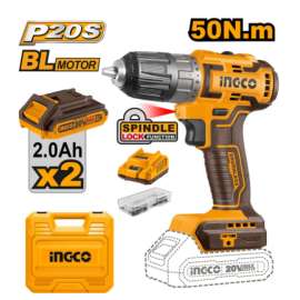 Buy Ingco CDLI20508 20V LI-ION 50Nm Cordless Brushless Drill in [storefront]