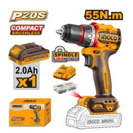 Buy Ingco CDLI205582 55NM Compact Brushless Cordless DRILL in [storefront]