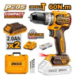 Buy Ingco CIDLI20602 20V 60Nm LI-ION Cordless Brushless Impact Drill in [storefront]