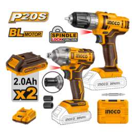 Buy Ingco COSLI230702 20V 2PCS LI-ION Cordless  Combo Kit in [storefront]