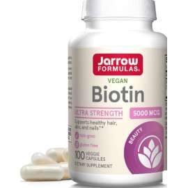 Buy Jarrow Biotin Supplement 5000mcg 100 Vegetable Capsule Supplement in [storefront]