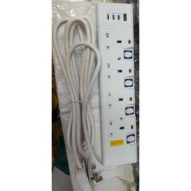 Buy JSB 4way 3 USB-C + USB A port power Extension cable with surge protection in [storefront]