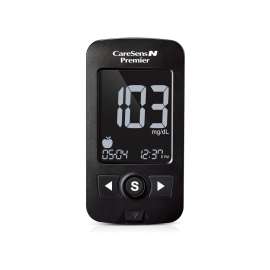Buy Caresens N Premier Blood Glucose Meter with 50Test Strips and 100Lancets Kit in [storefront]