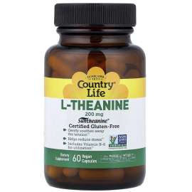 Buy Country Life GF L-Theanine 200mg 60 Vegetable Capsules in [storefront]