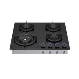 Buy VON VHB60435WFCK 4 Gas With WOK 60M Black Glass Built In Hob in [storefront]