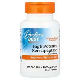 Buy Doctors Best 120000SPU High Potency Serrapeptase 90 Capsule Supplement in [storefront]