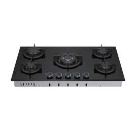 Buy VON VHB90535WFCK 5 Gas With WOK 90CM Black Glass Built In Hob in [storefront]