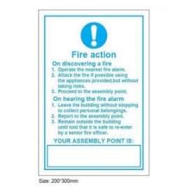 Buy Fire Action Information Sign in [storefront]