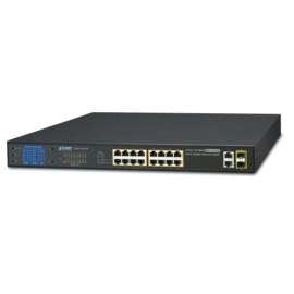 Buy Planet FGSW-1822VHP 16-Port SwitchPlanet + 2-Port Gigabit TP + 2-Port SFP Ethernet Switch with LCD PoE Monitor in [storefront]