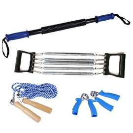 Buy 4-Way Training Set (2 Hand Grip, Skipping Rope, Bender & Chestpull) in [storefront]